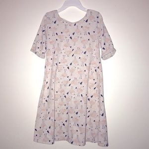Girls bird print swing dress